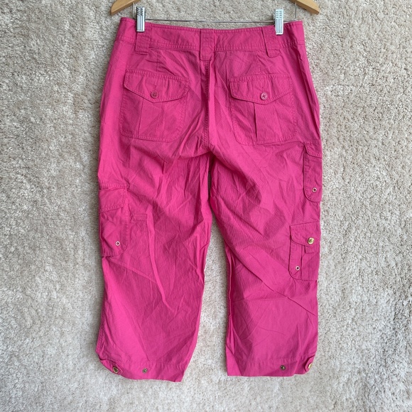 Lauren Ralph Lauren Capri Pants Womens Size 6 Hot Pink Utility Crop Cargo - Picture 11 of 11